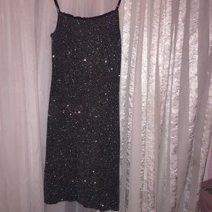 Beautiful spaghetti strap, black, sparkly dress